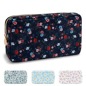 Waterproof Small Floral Makeup Bag Pouch For Purse,nylon Flower Cosmetic Bag🫲
